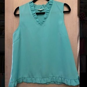 NWOT Teal Ruffle Jade Top